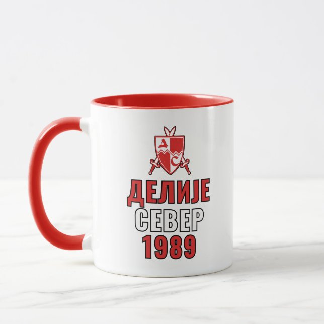 Taza Rojo Blanco Delije Norte 1989 (Izquierda)