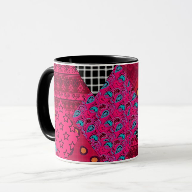 Taza Rojo  Carmesí  Parche colorido   (Anverso izquierdo)