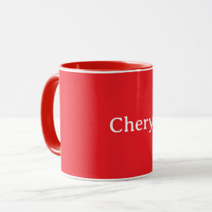 Taza Rojo, color rojo sólido PLANTILLA, personalizable,