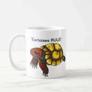 Taza Rojo-Con base de la tortuga de la