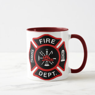 Taza Rojo de la insignia del cuerpo de bomberos