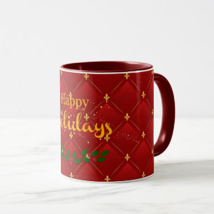 Taza Rojo de rubí y oro Art Deco/Art Nouveau