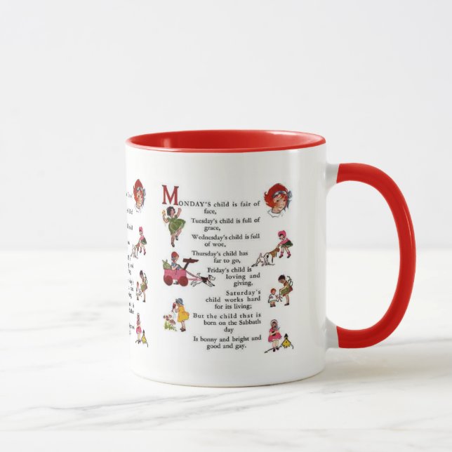 Taza Rojo del niño de lunes (Derecha)