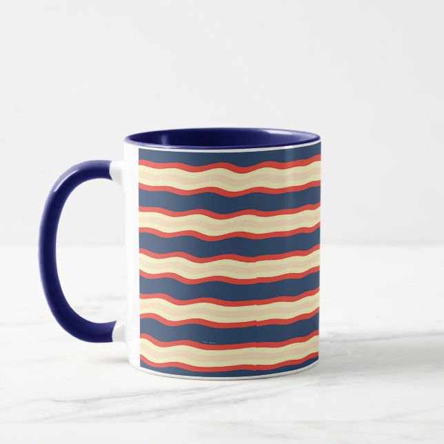 Taza Rojo Dk Azul Crema Ondulado   (Izquierda)