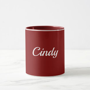 Taza Rojo granate, texto blanco, PLANTILLA,