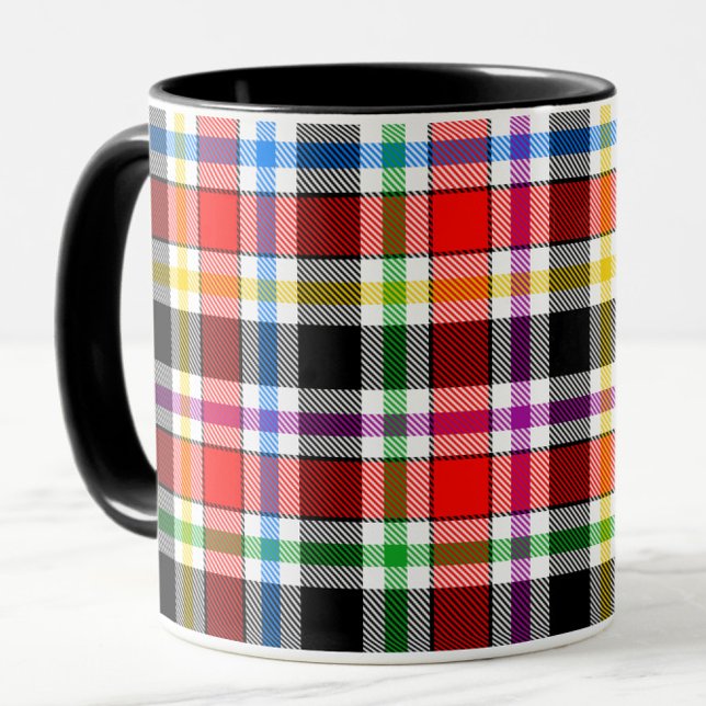 Taza Rojo Negro Multicolor Flannel Plastre Tartán Diseñ (Subido por el creador)