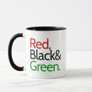 Taza Rojo, Negro y Verde-Americano Africano