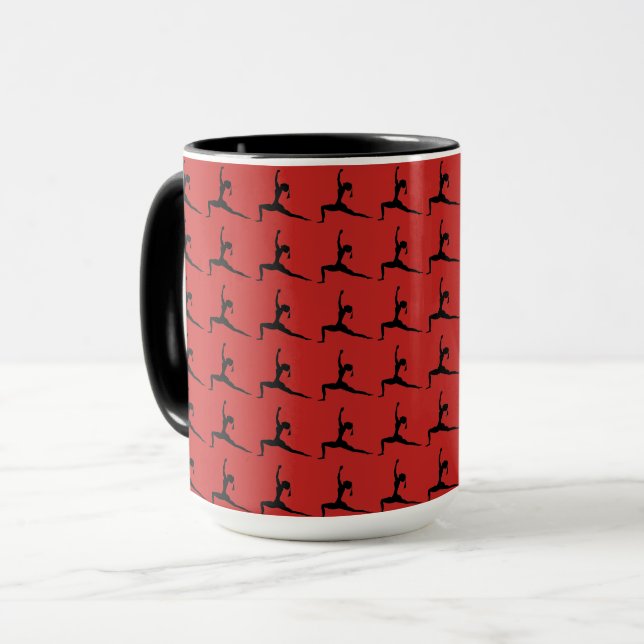 Taza Rojo negro - Yoga divertido diseña café combinado  (Anverso izquierdo)