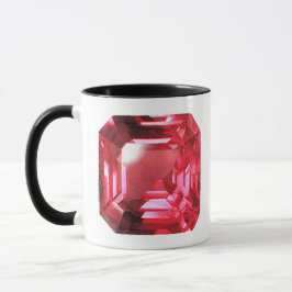 Taza Rojo Octagon con forma de Ruby Gemstone Julio Birt