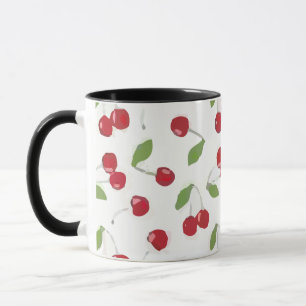 Taza Rojo patrón cereza