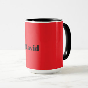 Taza Rojo, rojo sólido PLANTILLA, texto negro,