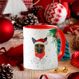 Taza Rojo Verde Lindo Propietario de Perro Pastor Alemá