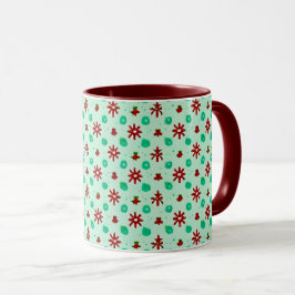 Taza Rojo vintage y verde