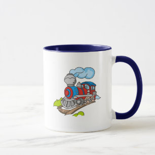 Taza Rojo y camisetas y regalos azules del tren