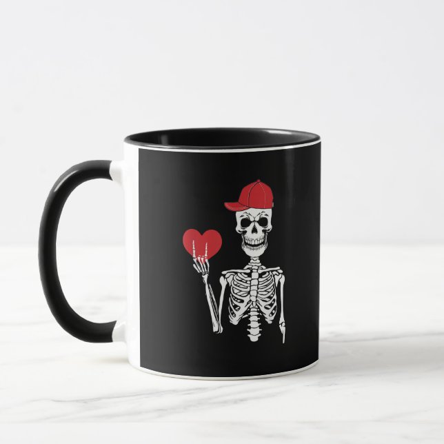 Taza Roll Skeleton Manos Día de San Valentín Skull (Izquierda)