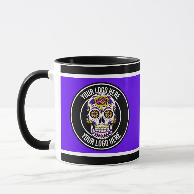 Taza Roller Derby Logo Purple Black Team Name Uniform (Izquierda)