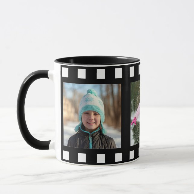 Taza Rollo de película fotográfica negra personalizado  (Izquierda)