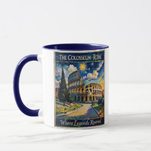 Taza Roma Antiguo Coliseo Noche estrellada Impresionist