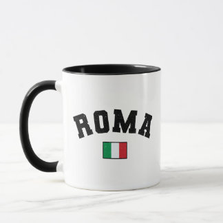 Taza Roma: Tipografía atlética con bandera italiana