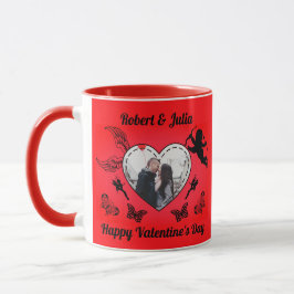 Taza Romance Cute Red Heart Cupid Photo Valentines Day