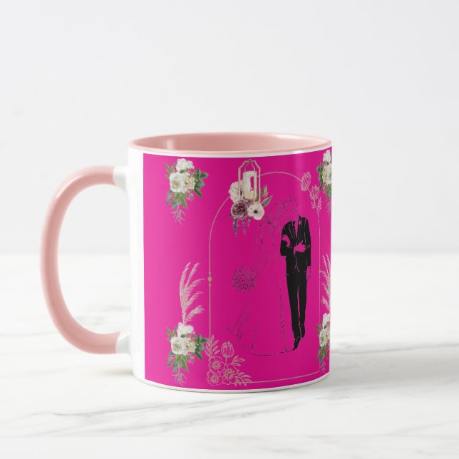 Taza Romance en flor rosa caliente (Izquierda)