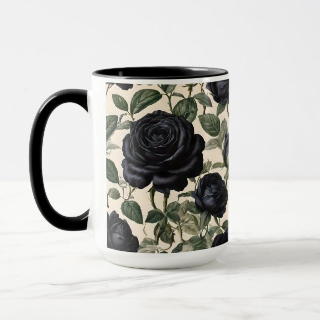 Taza **"Romance oscuro: Rosas provinciales de la época  (Izquierda)