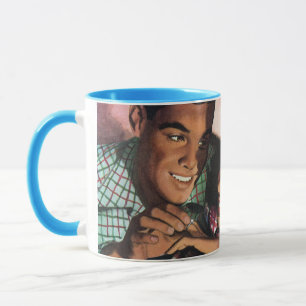 Taza Romance vintage, novios en secundaria enamorados