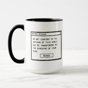 Taza Romanos 12:2 Ventana de Alerta de Computadora en B