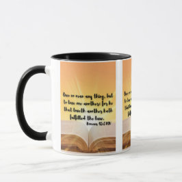 Taza Romanos 13:8 KJV Biblia Verse Pic Mug De Dos Tones