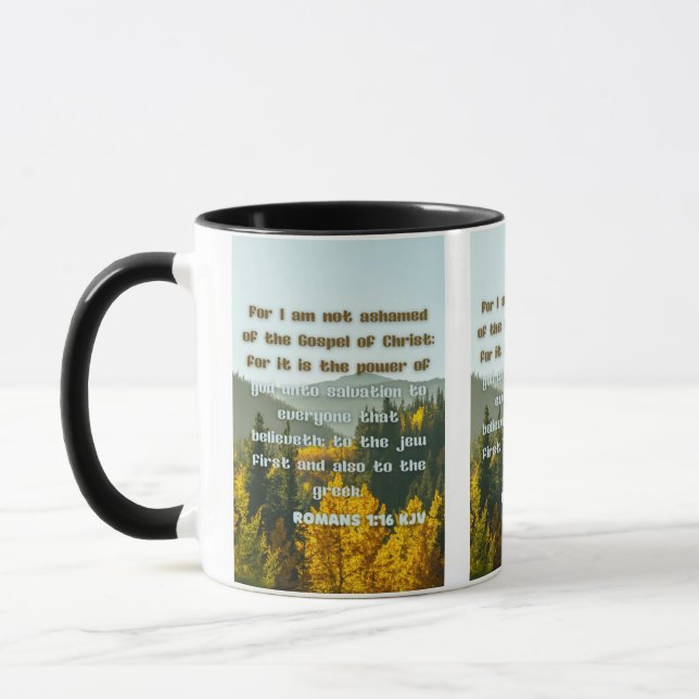 Taza Romanos 1:16 KJV Biblia Verse Pic Mug De Dos Tones (Izquierda)