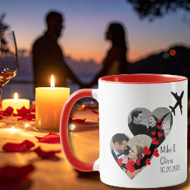 Taza Romantic 2 Photos Airplane Elegant Wedding custom