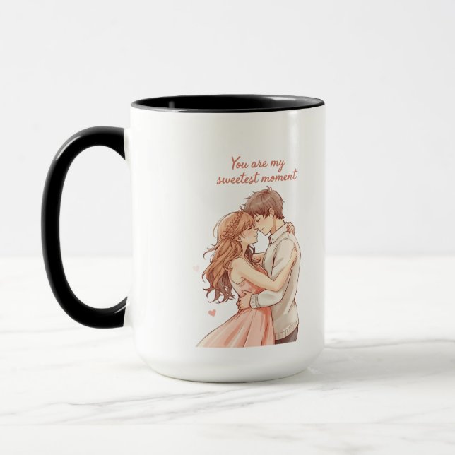 Taza Romantic Anime Couple - Sweet Valentine Moment (Izquierda)