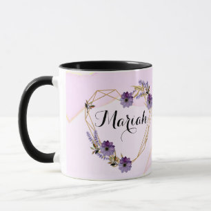 Taza Romantic pink abstract garden and butterfly