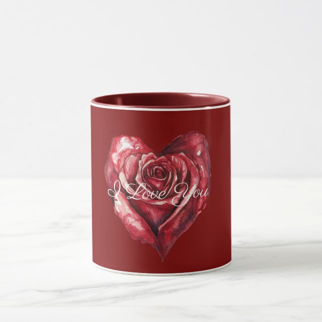 Taza Romantic Red Rose Heart Love (Centro)