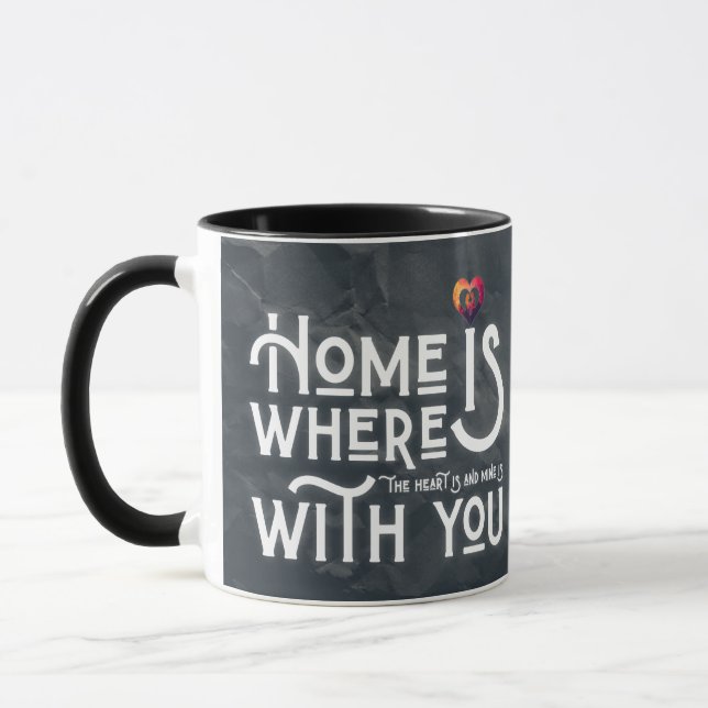 Taza Romantic Soulmate Quote Heart Combo Mug (Izquierda)