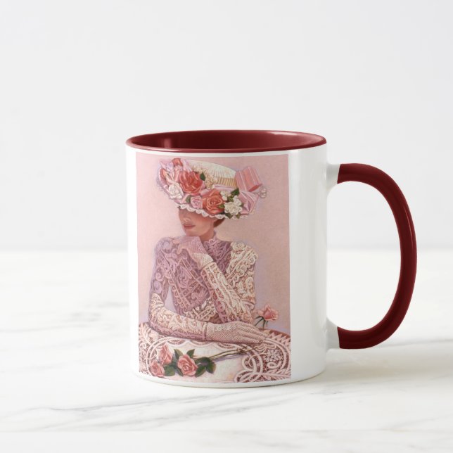 Taza romántica de la señora café del Victorian (Derecha)