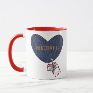 Taza Romántico Nombre Personalizado Hubby Wifey Corazón