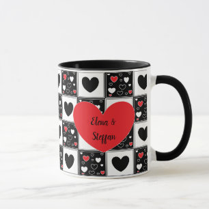 Taza Romántico tazón cardíaco de pareja personalizada