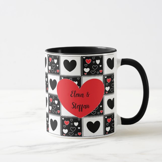 Taza Romántico tazón cardíaco de pareja personalizada (Derecha)