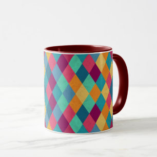Taza Rombos de circo multicolor