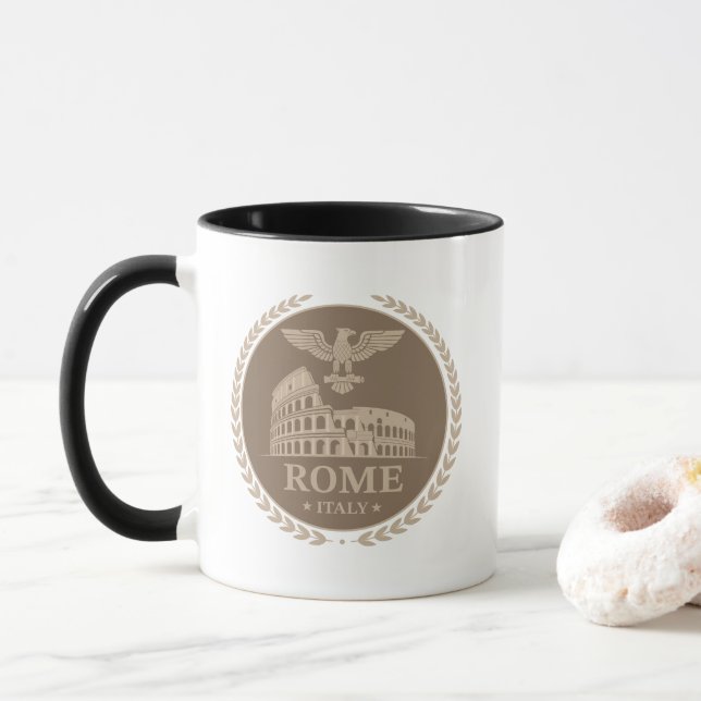 Taza Rome Colosseum Italy Europe (Con donut)