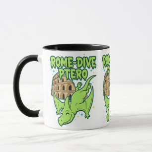 Taza Rome-Dive Ptero Dinosaurio Lindo & Viaje al Colise