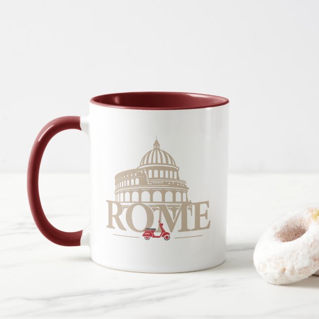 Taza Rome Italy Europe (Con donut)