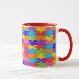 Taza Rompecabezas colorido
