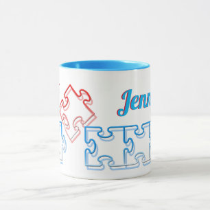 Taza Rompecabezas del rompecabezas sobre el rompecabeza