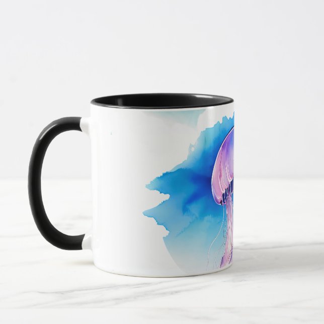 Taza Rompecabezas - Serie acuarela: medusas (Izquierda)