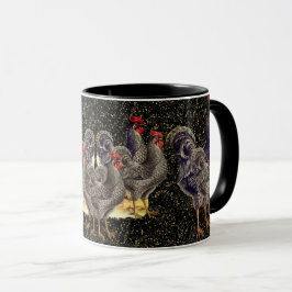 Taza Rooster Black Gold Stars