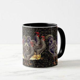 Taza Rooster Black Gold Stars