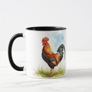Taza Rooster Watercolor