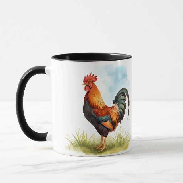 Taza Rooster Watercolor (Izquierda)